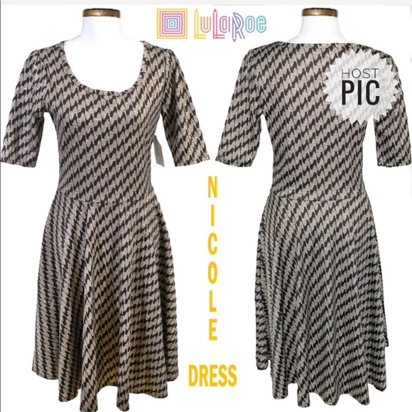 LuLaRoe Dresses & Skirts - LuLaRoe Black & Gold Nicole Night Out Dress